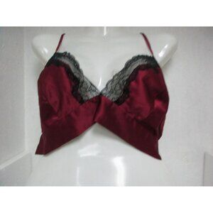 Adore Me  Women's  Style# 64478 Satin  Bra Burgundy/Black Size Large New !